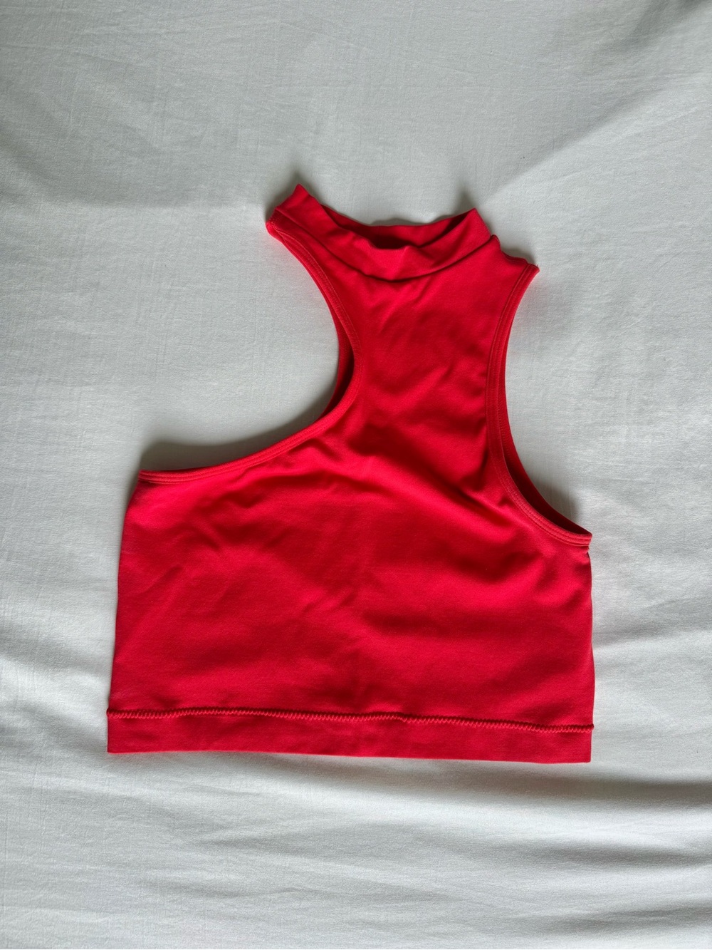 Garage Red High-Neck Asymmetrical Top